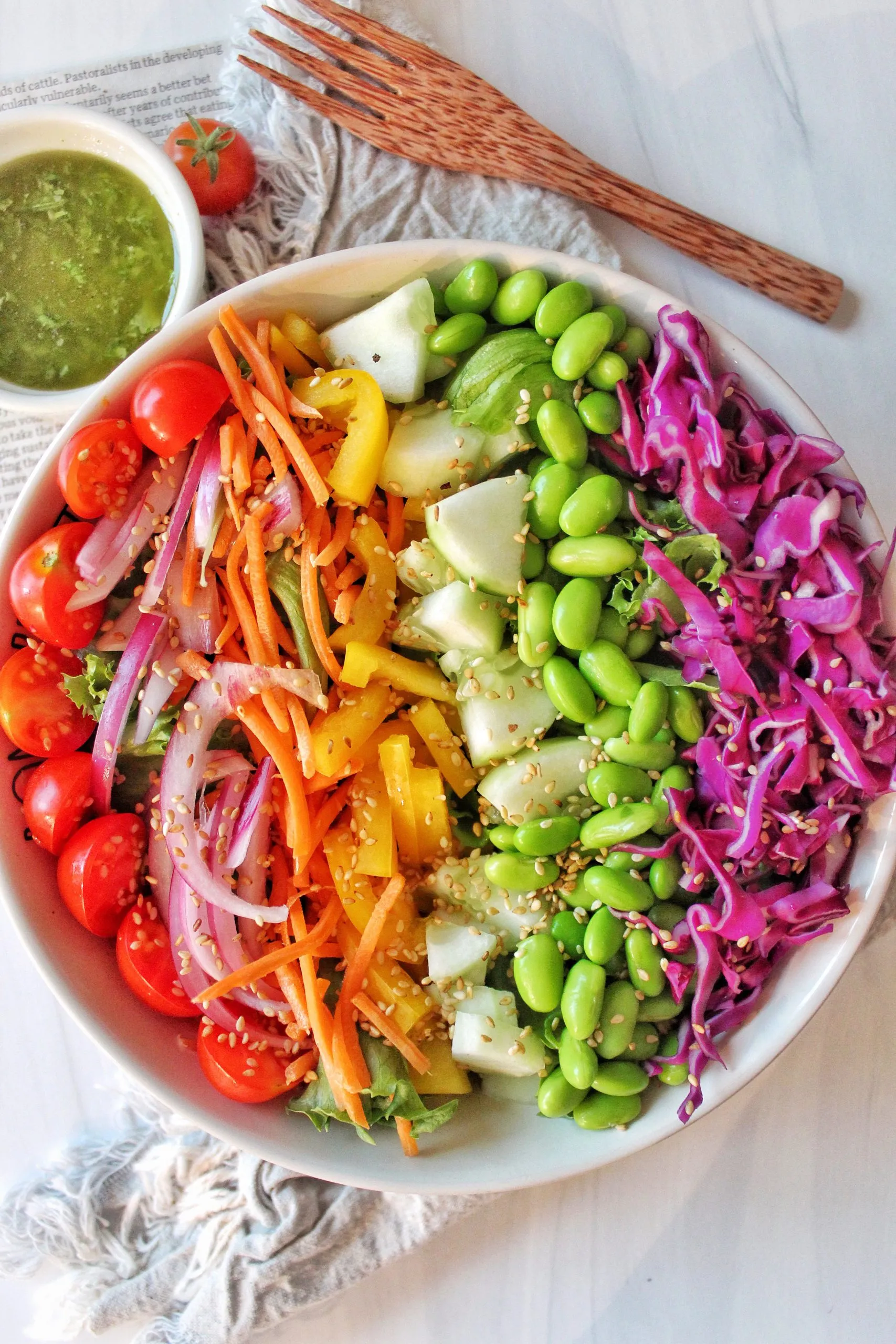 Fresh balanced salad bowl with nutrient-rich ingredients